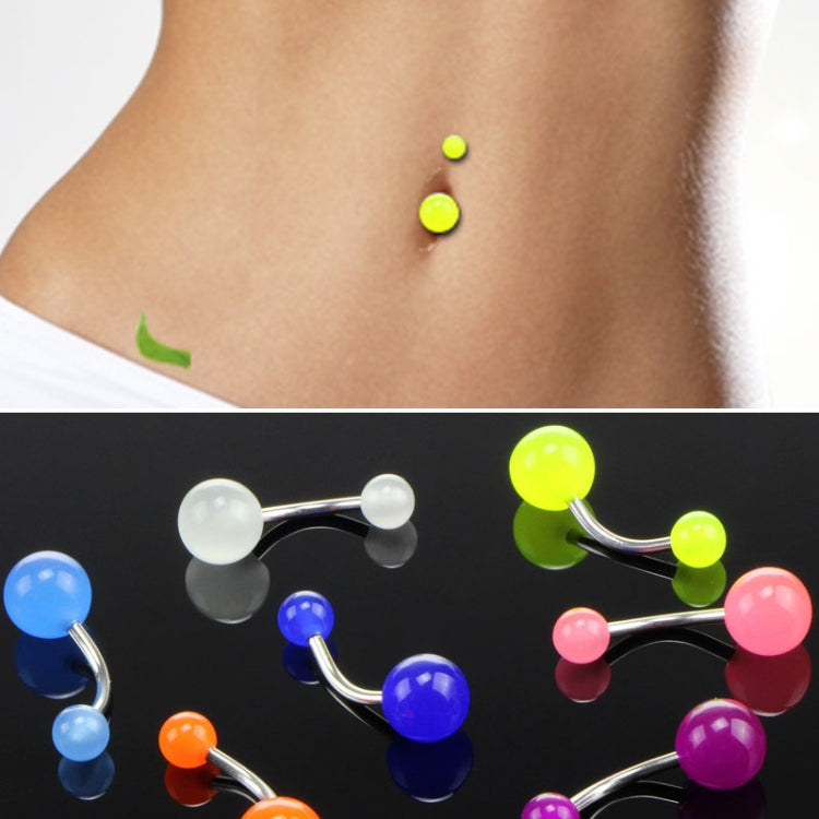 Lot de 7 piercings de nombril fluorescents en acrylique, couleurs aléatoires