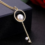Collier pendentif perle forme diamant pour femme, tendance estivale