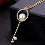 Collier pendentif perle forme diamant pour femme, tendance estivale
