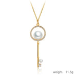 Collier pendentif perle forme diamant pour femme, tendance estivale