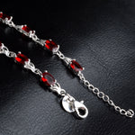 Bracelet femme élégant rubis trempé (rouge+argent)