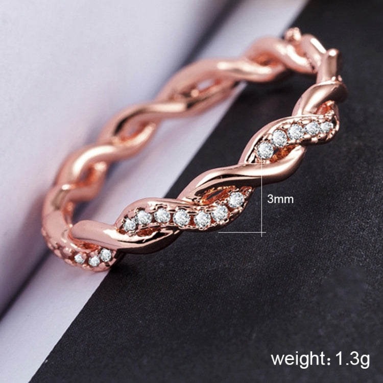Bague fantaisie torsadée en strass pour femme (Taille US: 6), Taille US:6