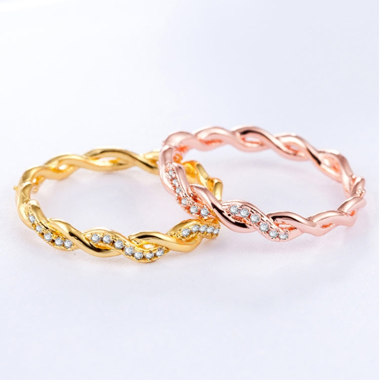 Bague fantaisie torsadée ornée de strass pour femme (Taille US: 7), Taille US:7