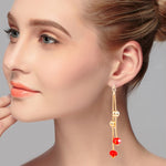 Boucles d'oreilles pendantes en cristal à longues pampilles, style fée douce et élégante