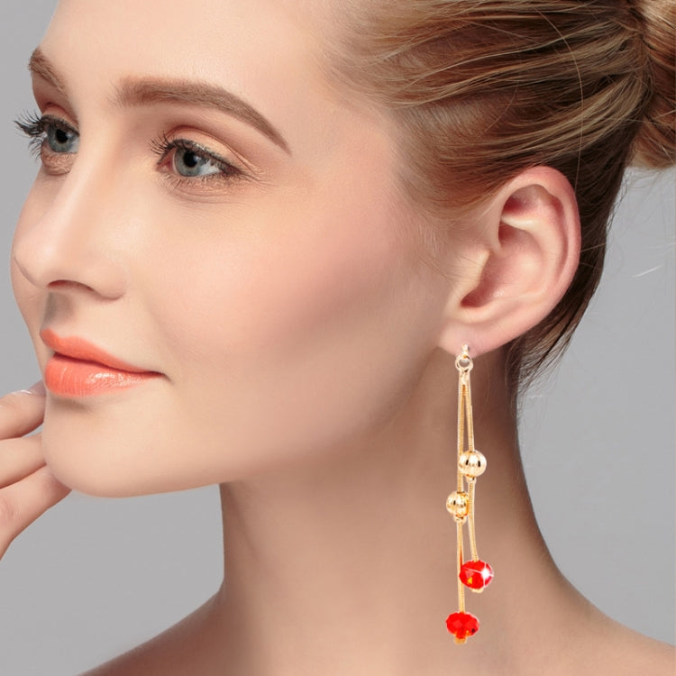 Boucles d'oreilles pendantes en cristal à longues pampilles, style fée douce et élégante