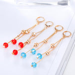 Boucles d'oreilles pendantes en cristal à longues pampilles, style fée douce et élégante