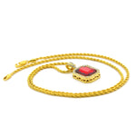 Collier chaîne torsadée dorée avec pendentif mini-strass coloré Hip Hop pour hommes, JEWE0309AA, JEWE0309AB, JEWE0309AC, JEWE0309AD