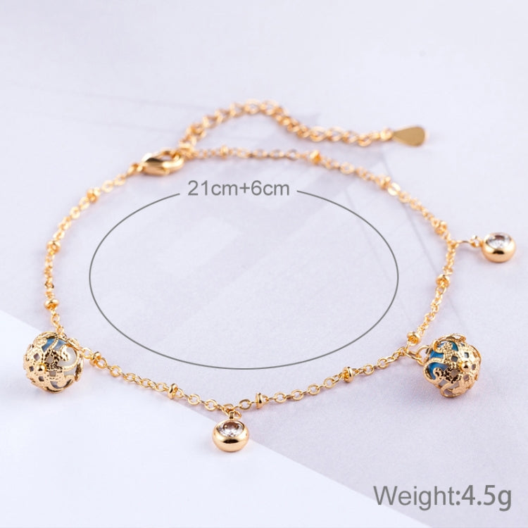 Bracelet perlé, ajustable et passe-partout en zircon pour femme, plaqué or, idéal pour un mariage (Doré)