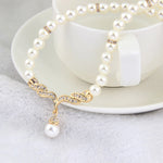 Ensemble de bijoux 3 en 1 pour mariée, boucles d'oreilles et collier classiques à perles pour femme