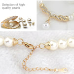 Ensemble de bijoux 3 en 1 pour mariée, boucles d'oreilles et collier classiques à perles pour femme