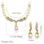 Ensemble de bijoux 3 en 1 pour mariée, boucles d'oreilles et collier classiques à perles pour femme