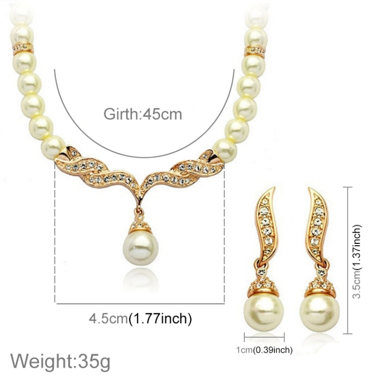 Ensemble de bijoux 3 en 1 pour mariée, boucles d'oreilles et collier classiques à perles pour femme