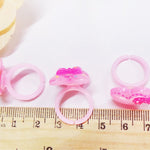 100 PCS Children Cute Cartoon Resin Flower Animal Heart Bow-knot Ring, Smooth Surface, Smooth Surface, 100 PCS