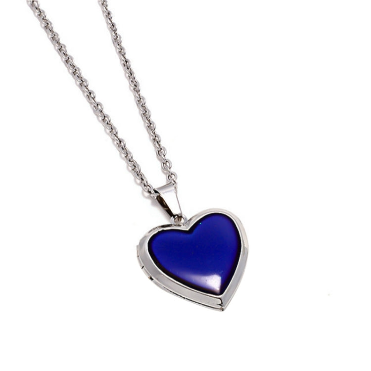 2 colliers pendentifs MN4008 cœur porte-photo, bijou à décoloration thermosensible
