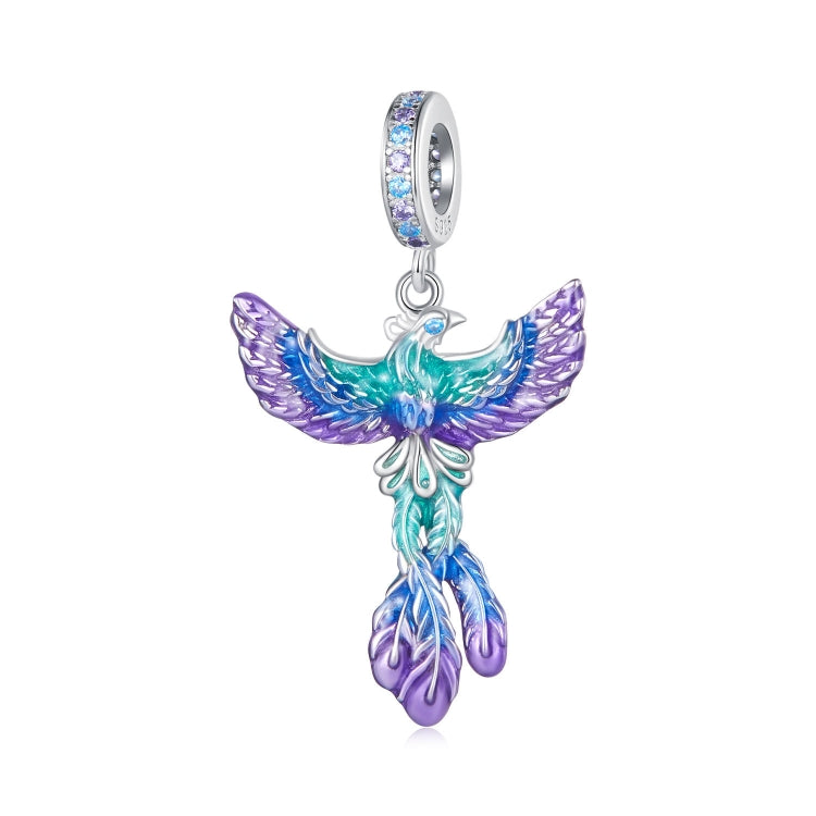 BSC880 Pendentif phénix coloré dégradé en argent sterling S925, accessoires perles pour bracelet DIY, BSC880