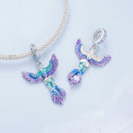 BSC880 Pendentif phénix coloré dégradé en argent sterling S925, accessoires perles pour bracelet DIY, BSC880