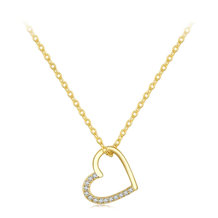SCN347-B Collier Cœur Creux Simple et Tendance en Argent Sterling S925 et Zircon, SCN347-B, SCN347-C