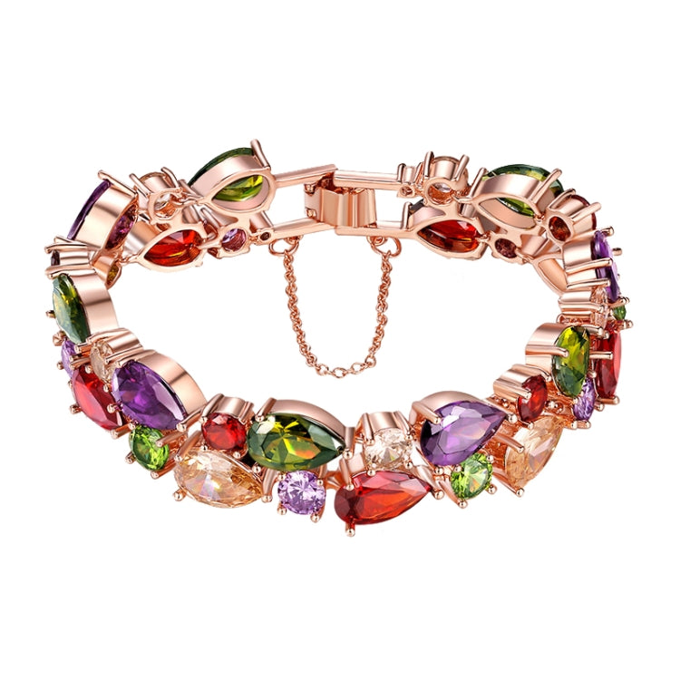 Bracelets perlés de 17 cm Mona Lisa couleur or rose et zircon, 17 cm