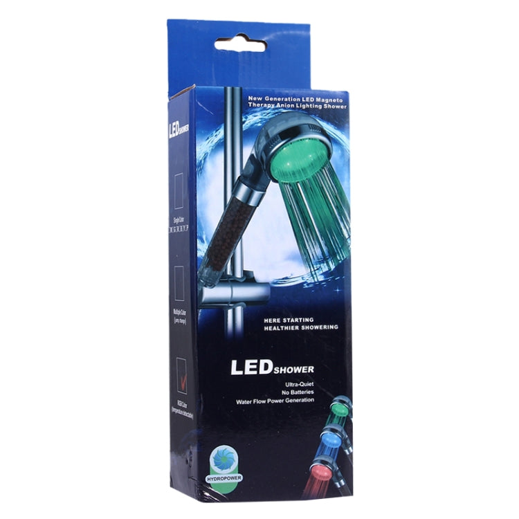 SDS-A23 Pommeau de douche LED RVB avec capteur de température ABS, 15 LED, ions négatifs, taille : 23 x 6,5 x 5,8 cm, interface : 20 mm, SDS-A23