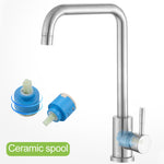 Robinet pivotant en acier inoxydable 304 pour éviers, robinet d'eau chaude et froide, robinet d'eau chaude et froide