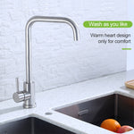Robinet pivotant en acier inoxydable 304 pour éviers, robinet d'eau chaude et froide, robinet d'eau chaude et froide