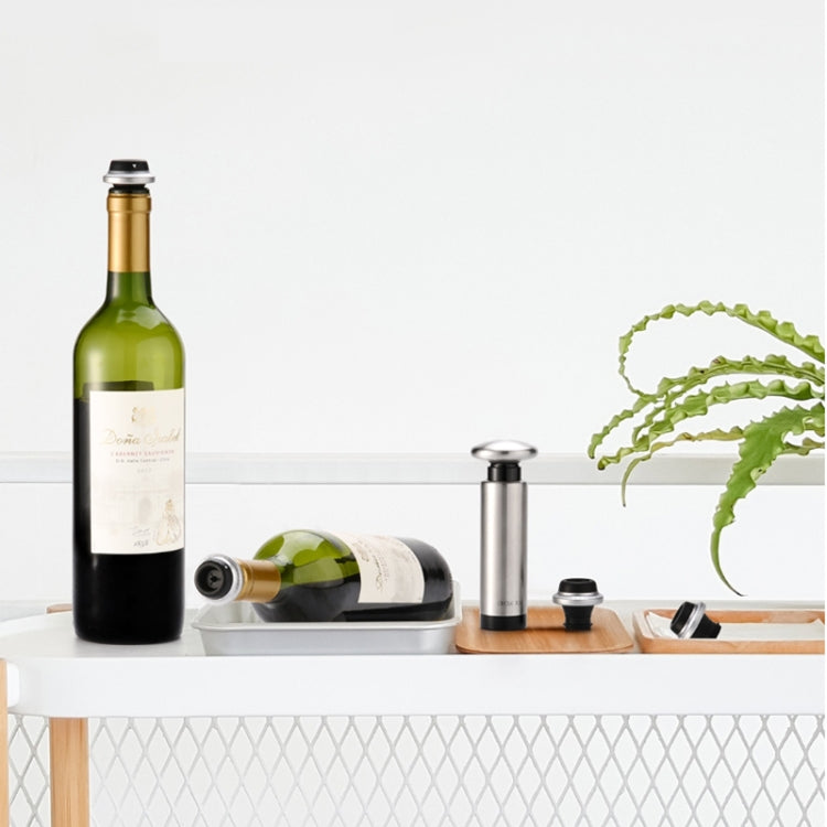 Ensemble de bouchons de conservation pour vin rouge en acier inoxydable Original Xiaomi Youpin CircleJoy, style : 4 bouchons dans une pompe, 4 bouchons dans une pompe