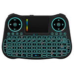 Clavier QWERTY sans fil MT08 Mini 2,4 GHz avec souris aérienne, rétroéclairage couleur, pavé tactile et commandes multimédias pour PC, TV, MT08