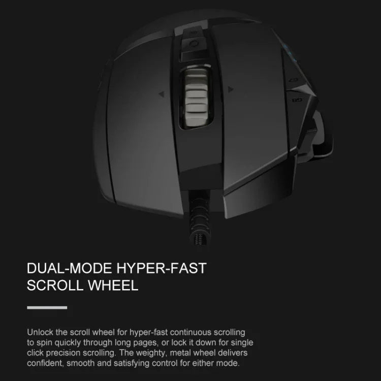 Souris gaming filaire Logitech G502 HERO avec 11 boutons, Longueur: 2,1 m