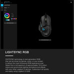 Souris gaming filaire Logitech G502 HERO avec 11 boutons, Longueur: 2,1 m