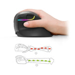 DELUX M618 Mini Souris Verticale Ergonomique sans Fil 2.4G 2400DPI USB Rechargeable, M618 Gris