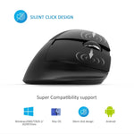 DELUX M618 Mini Souris Verticale Ergonomique sans Fil 2.4G 2400DPI USB Rechargeable, M618 Gris