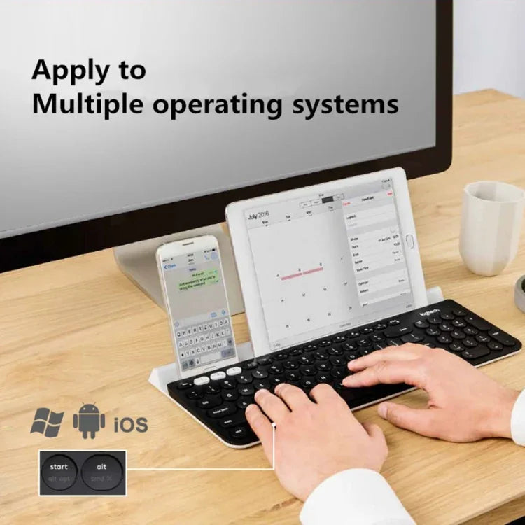 Clavier sans fil multi-dispositifs Logitech K780 Bluetooth + Unifying double mode avec support