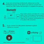Clavier sans fil multi-dispositifs Logitech K780 Bluetooth + Unifying double mode avec support