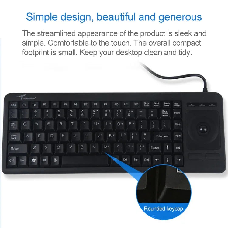 Clavier à pavé tactile filaire monobloc DS-8900 PS/2 avec interface PS/2, protection anti-éclaboussures et gravure laser des caractères, longueur : 1,5 m, DS-8900 PS/2