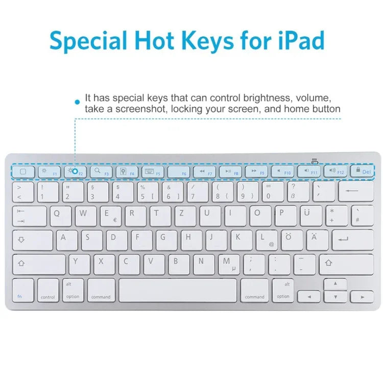 Clavier Bluetooth sans fil ultra-fin WB-8022, touches allemandes, touches allemandes
