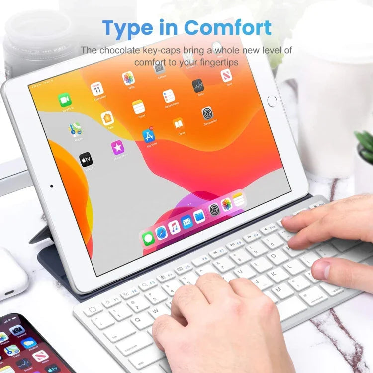 Clavier Bluetooth sans fil ultra-fin WB-8022, touches allemandes, touches allemandes