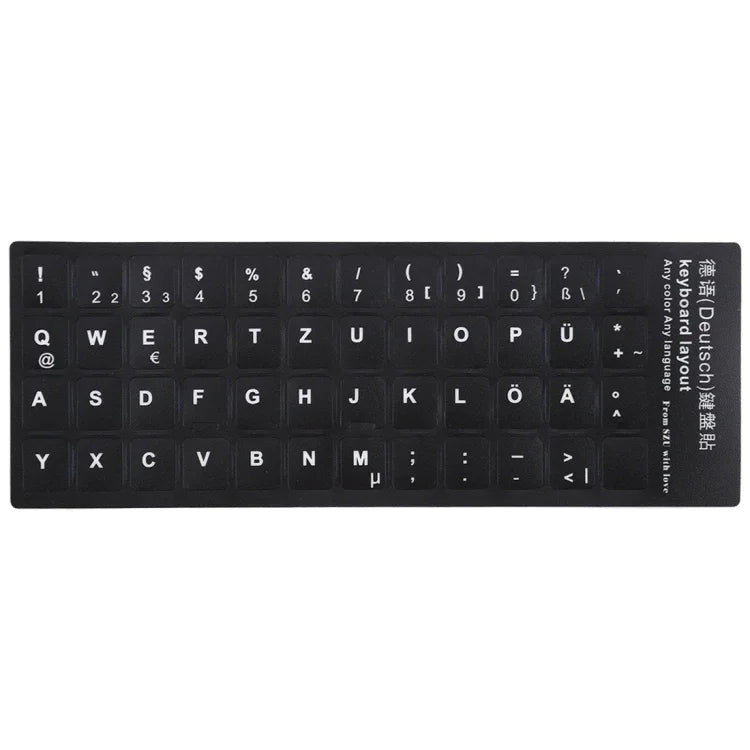 Autocollants de disposition de clavier pour l'apprentissage de l'allemand pour clavier d'ordinateur portable/de bureau, allemand