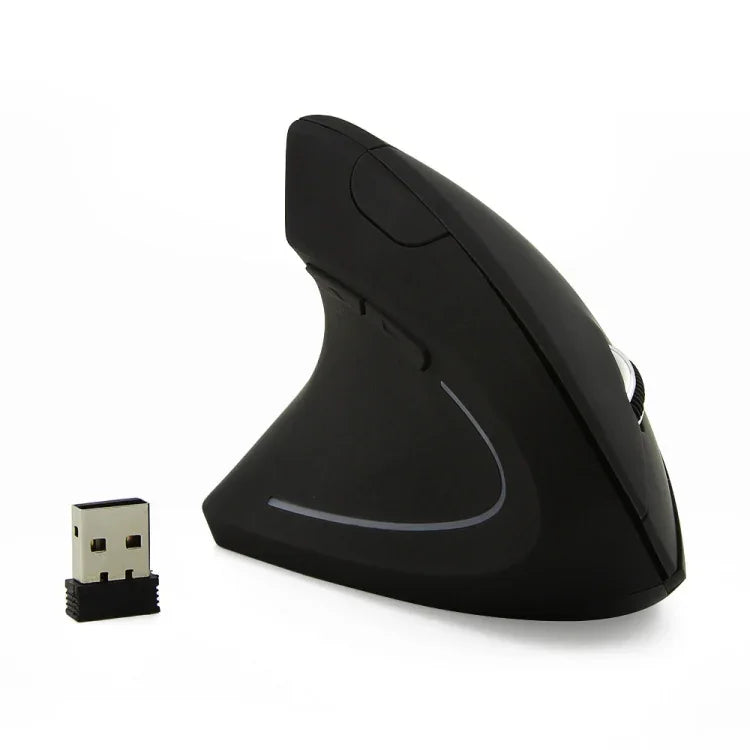 CM0093 Souris optique verticale sans fil à trois boutons 2,4 GHz pour gaucher, résolution : 1000 DPI / 1200 DPI / 1600 DPI, version à piles