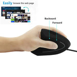 CM0093 Souris optique verticale sans fil à trois boutons 2,4 GHz pour gaucher, résolution : 1000 DPI / 1200 DPI / 1600 DPI, version à piles