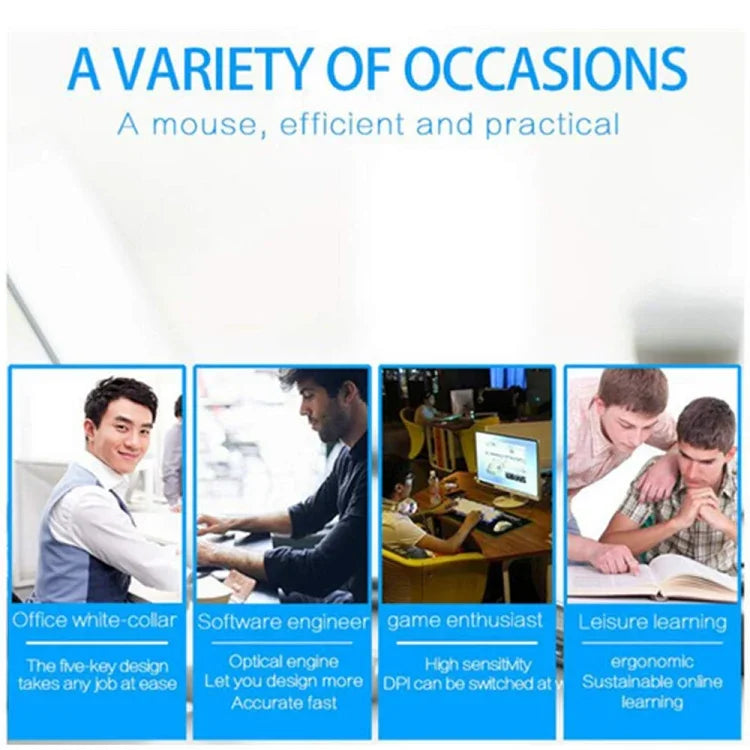 CM0093 Souris optique verticale sans fil à trois boutons 2,4 GHz pour gaucher, résolution : 1000 DPI / 1200 DPI / 1600 DPI, version à piles