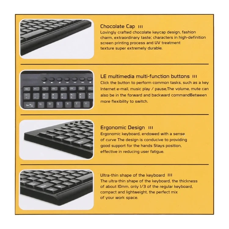 Clavier mini filaire multimédia KB-301A, version arabe, version arabe