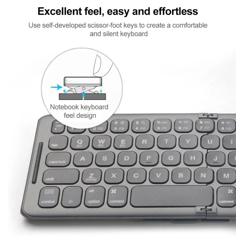 Clavier sans fil Bluetooth universel pliable à trois canaux B088, B088