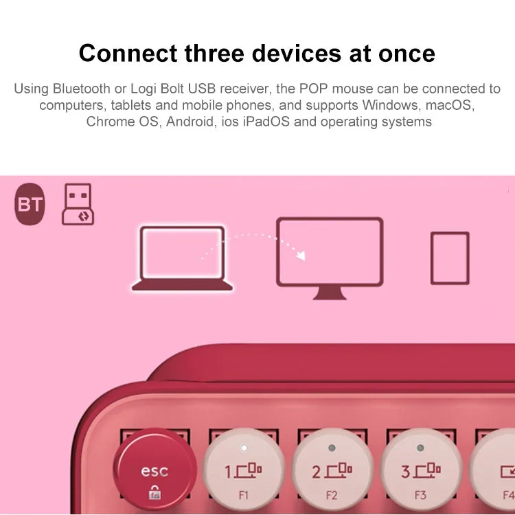 Clavier mécanique Bluetooth Logitech POP KEYS avec touches rondes