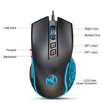 Souris Gamer Filaire Lumineuse HXSJ X100 7 Boutons 3600 DPI, Longueur de Câble : 1,5 m