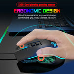 Souris Gamer Filaire Lumineuse HXSJ X100 7 Boutons 3600 DPI, Longueur de Câble : 1,5 m