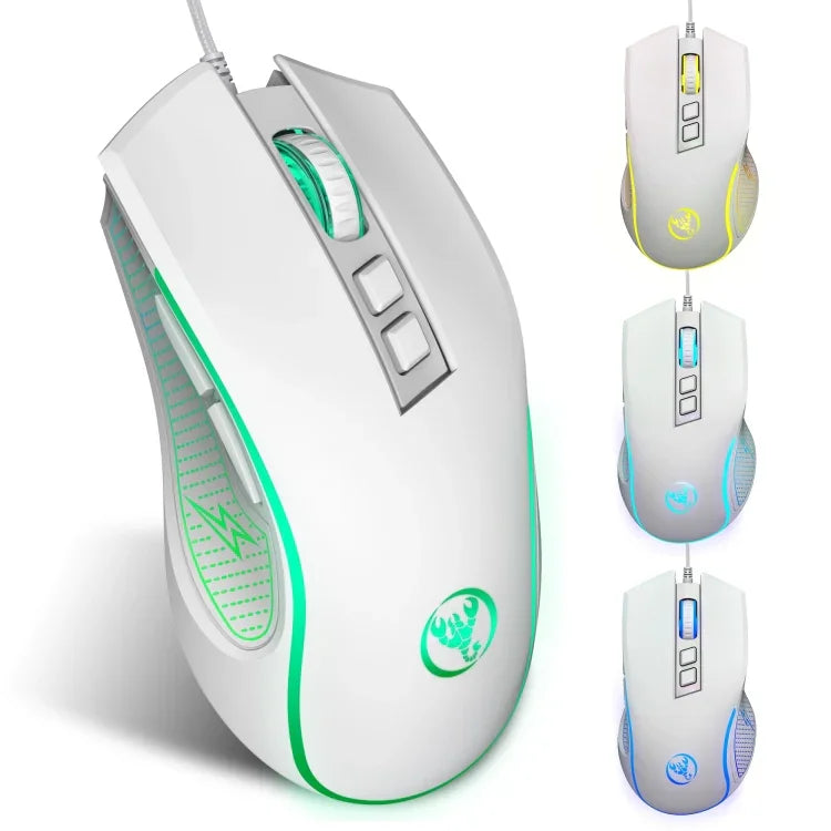 Souris Gamer Filaire Lumineuse HXSJ X100 7 Boutons 3600 DPI, Longueur de Câble : 1,5 m