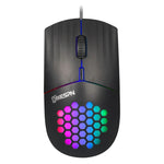 Souris filaire creuse RVB MKESPN SXS-838 avec interface Type-C, Type-C