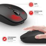 MKESPN 859 Souris sans fil trois modes 2.4G+BT5.0+BT3.0, 2.4G+BT5.0+BT3.0