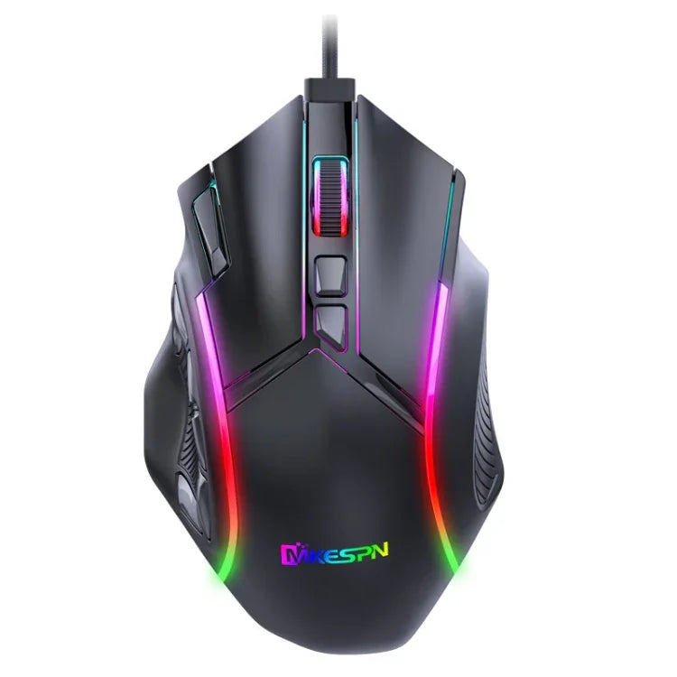 Souris filaire RVB MKESPN X15 Full Speed 12800DPI avec 12 boutons et définition de macros, x15
