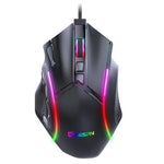 Souris filaire RVB MKESPN X15 Full Speed 12800DPI avec 12 boutons et définition de macros, x15